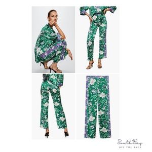 NWT MNG Mango High Waist Flower Print Pants
